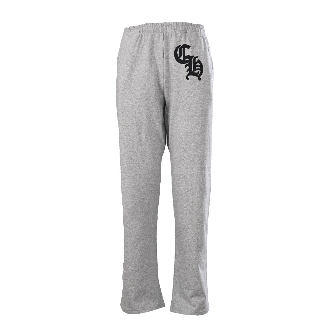 Chrome Hearts Grey Gothic Logo Straight Sweatpants