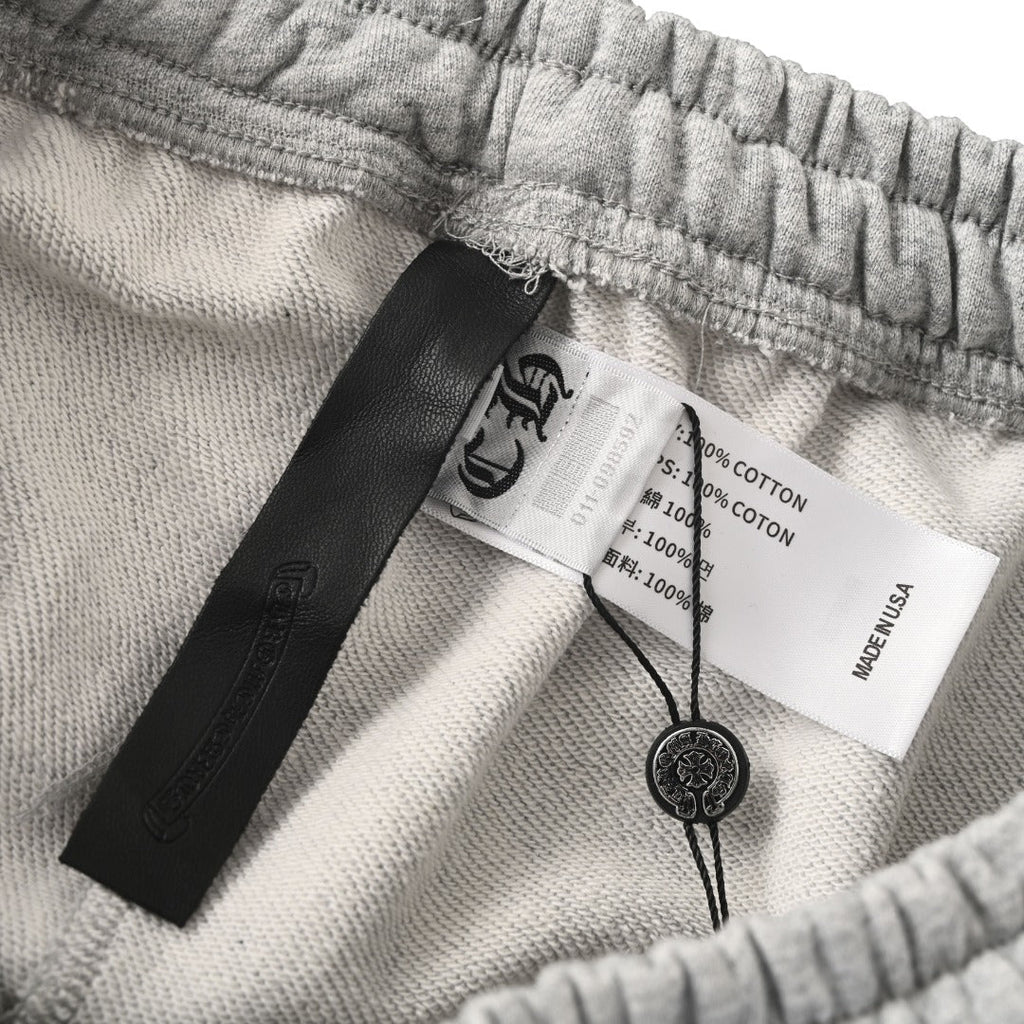 Chrome Hearts Grey Gothic Logo Straight Sweatpants