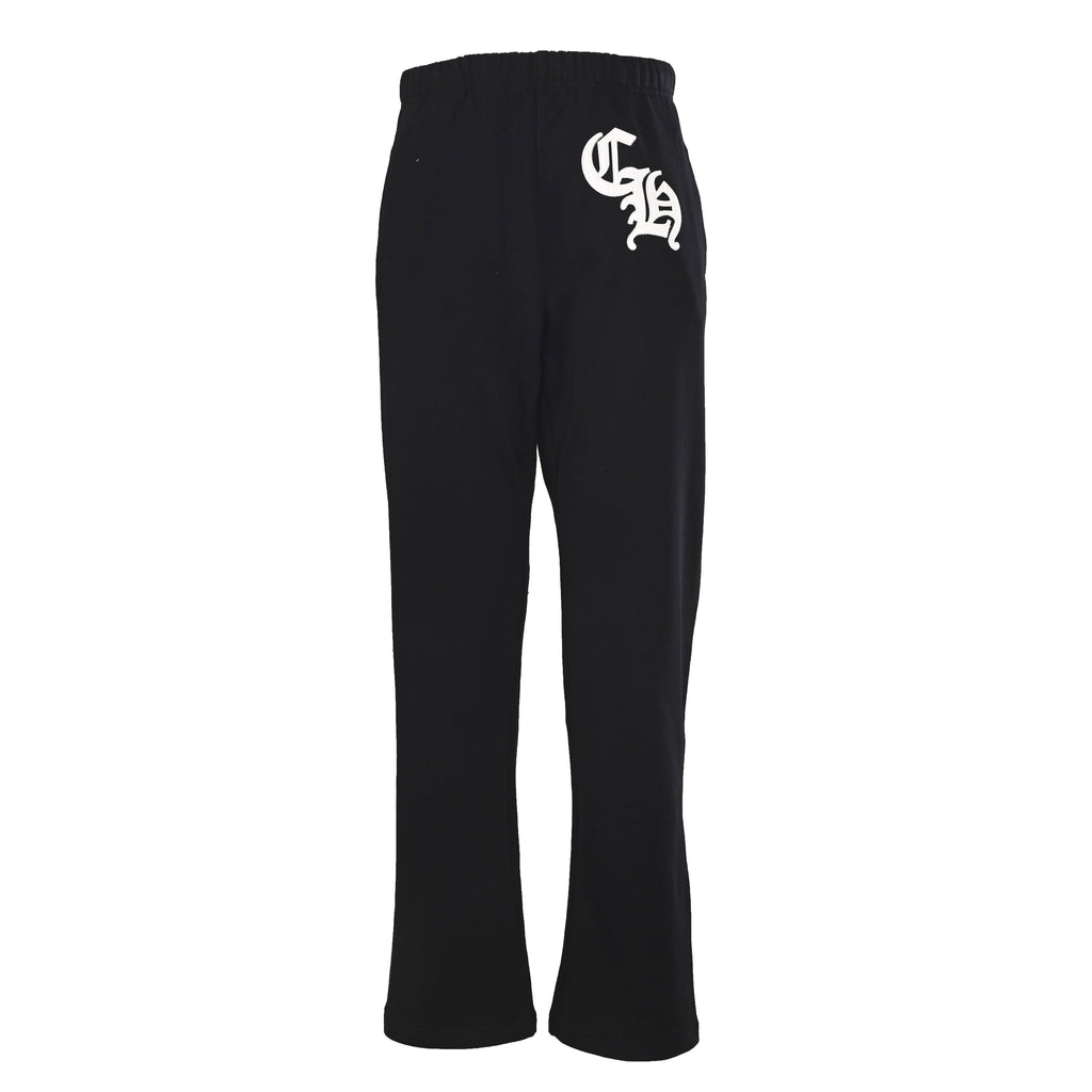 Chrome Hearts Black Gothic Logo Straight Sweatpants