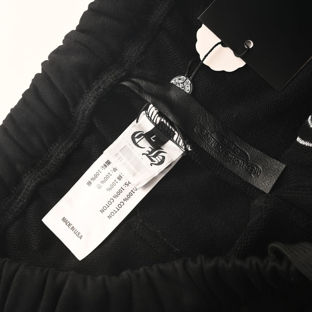 Chrome Hearts Black Gothic Logo Straight Sweatpants